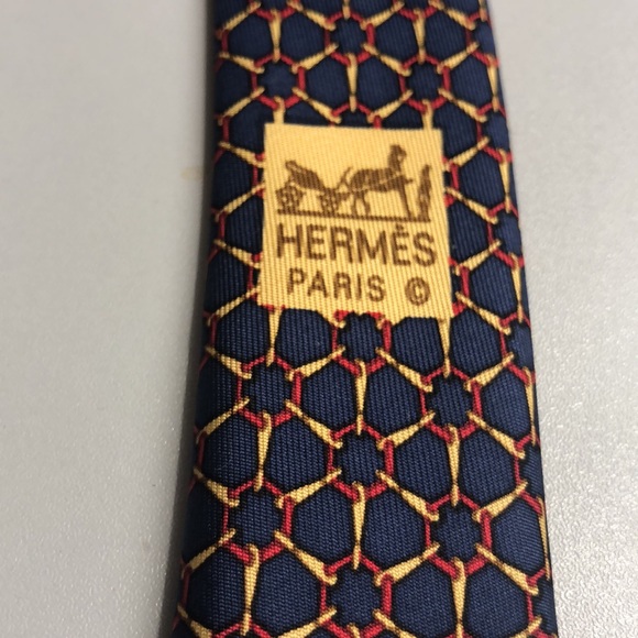 Hermes Tie - Blue/gold/ red - Picture 6 of 8